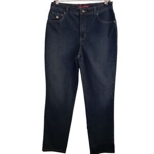 Gloria Vanderbilt Amanda Dark Wash Straight Leg Jeans size 10